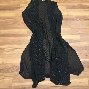 LuLaRoe Black Sheer Beaded Top